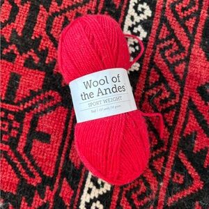 freebie ~ knit picks wool of the andes sport • classic red yarn 50g, 137yd nwt